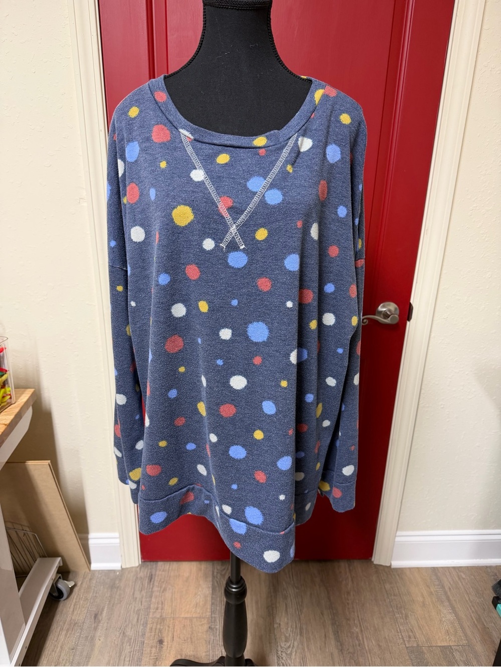 Women’s multi-colored polka dot sweatshirt